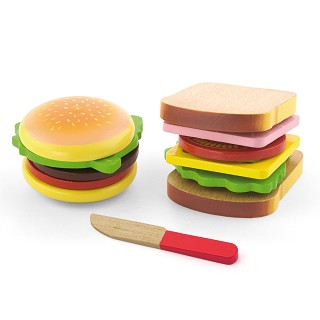 Viga Toys - Hamburger & Sandwich - Set 11 pieces
